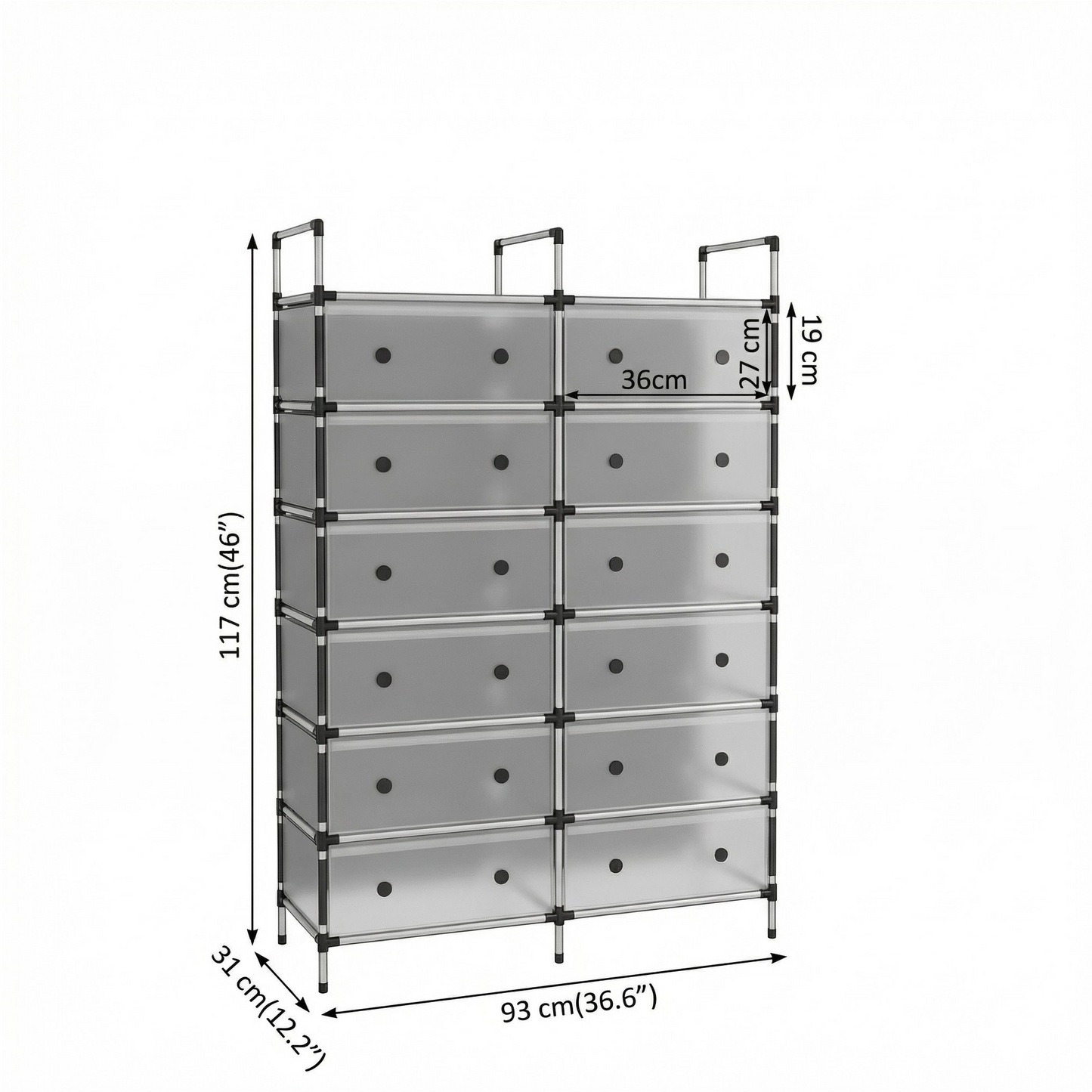 Organizador De Zapatos Metalico 7 Niveles Zapatero Con Tapa