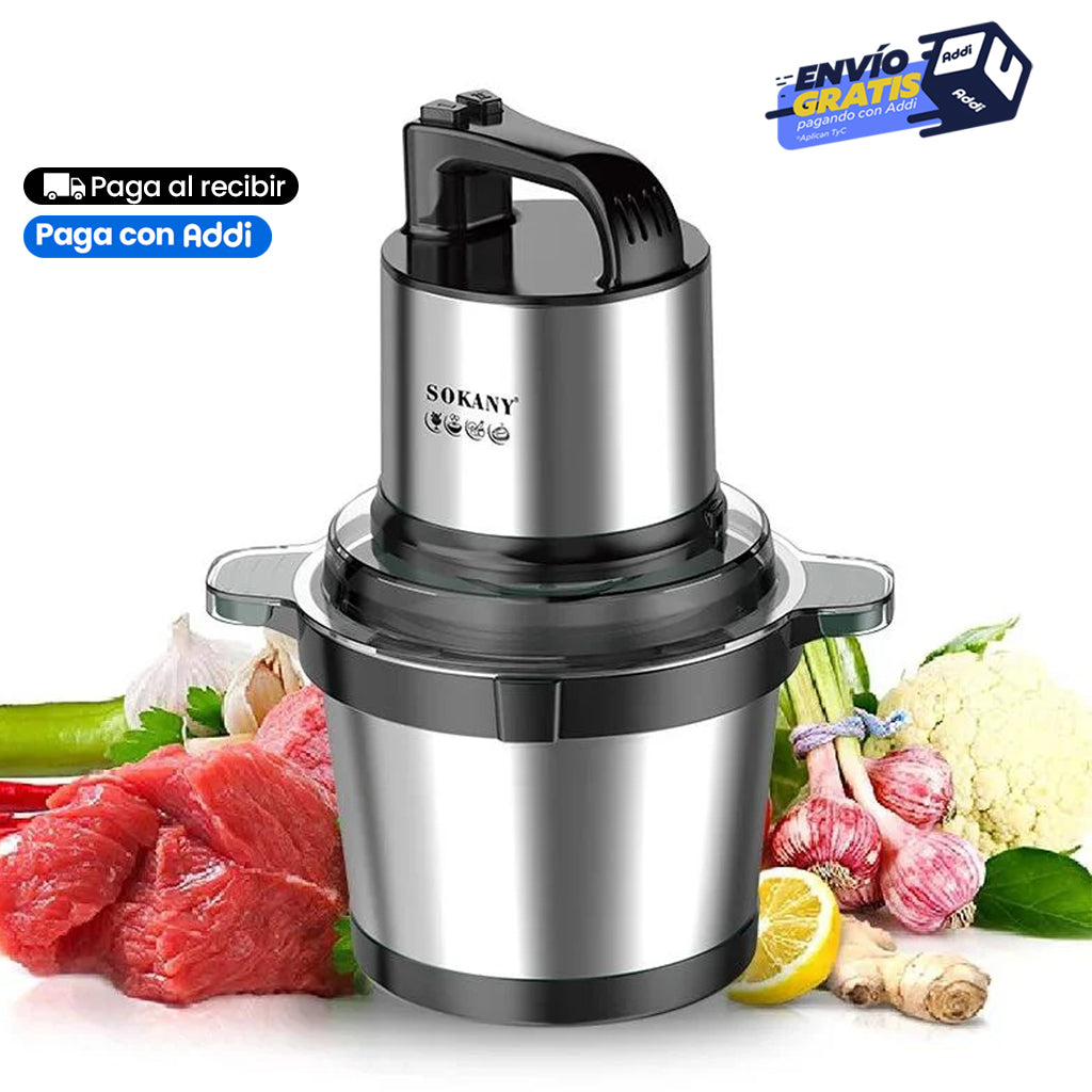 Picadora Eléctrica SOKANY® de 0.7 L - 2 L y 4L de Capacidad Con Potencia de  250W - 400 W y 800 W