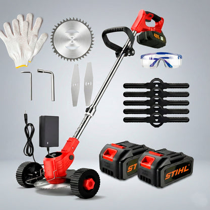 Guadaña  STIHL Eléctrica Profesional Recargable 3 en 1 ⚡️🔋 con Doble Batería y Kit Completo de Más de 20 Accesorios 🌿🛠️