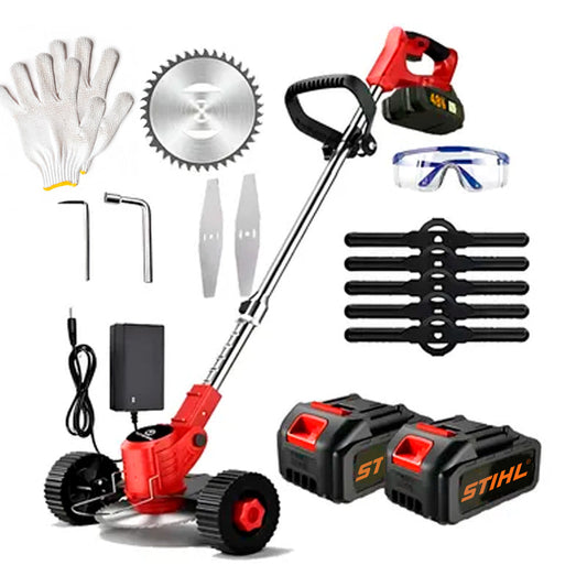 Guadaña  STIHL Eléctrica Profesional Recargable 3 en 1 ⚡️🔋 con Doble Batería y Kit Completo de Más de 20 Accesorios 🌿🛠️