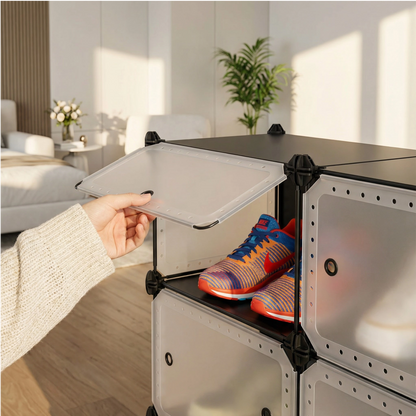 Organizador De Zapatos Metalico 7 Niveles Zapatero Con Tapa